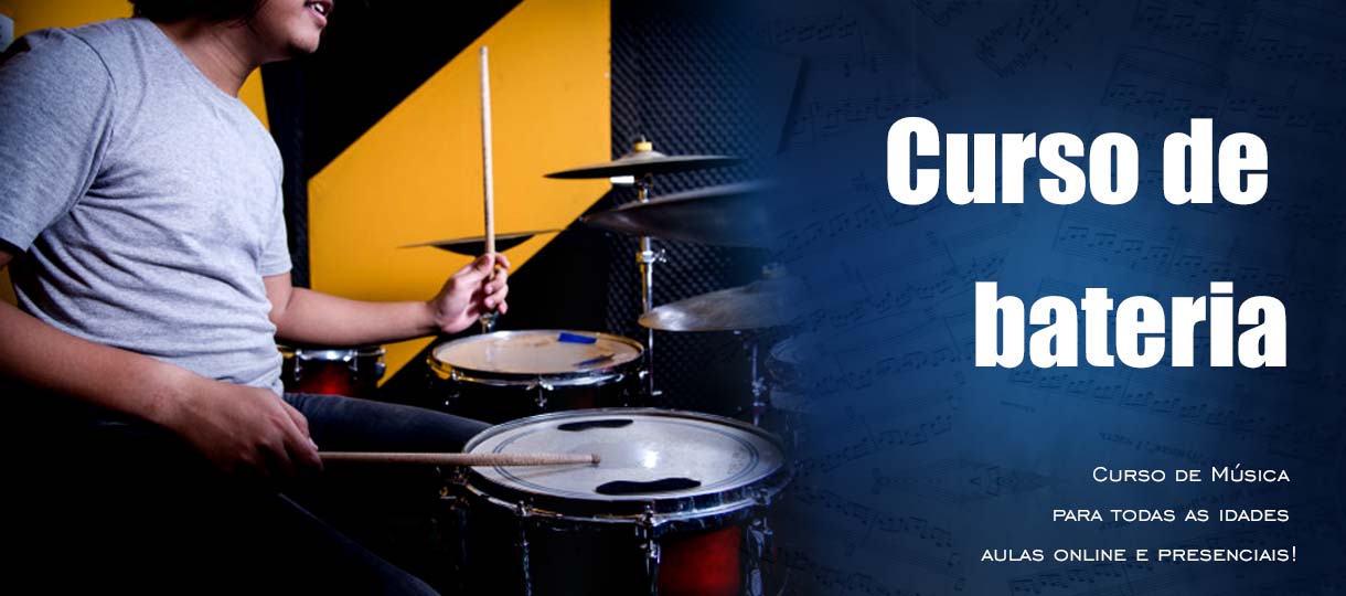 Curso de Bateria Escola de Música em Pinheiros e Vila Madalena